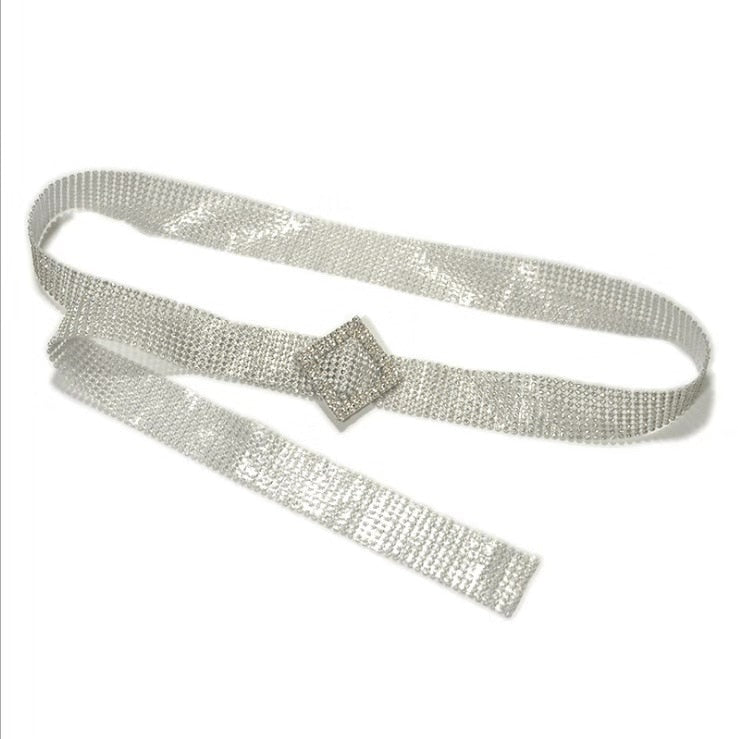 Women Full Rhinestone Luxury Waistband Shiny Waist Chain Crystal Diamond Belts