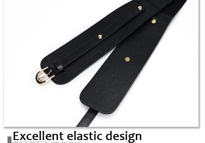 Ladies Vintage Buckle Fashion Wild Pin Buckle Waist Leather Elastic Wide Belt