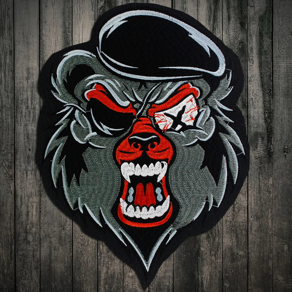 Embroidery Skull Sheep Head Patch Appliques Iron on Patches Badge Clothes Sewing