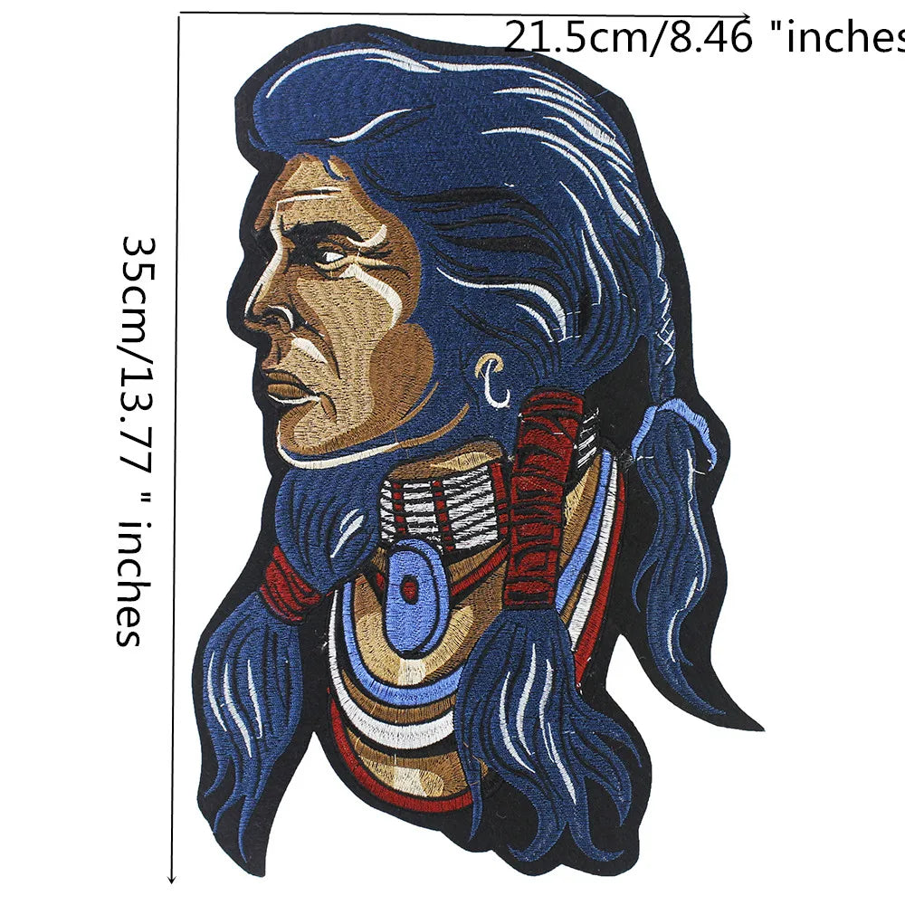 Punk Old Man Ride Skull Embroidery Patch Appliques Iron on Patches Badge Clothes Sewing