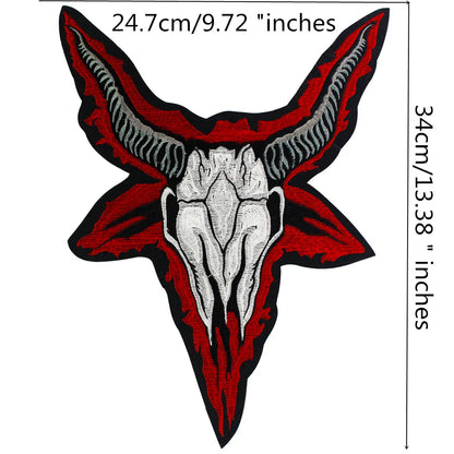 Embroidery Skull Sheep Head Patch Appliques Iron on Patches Badge Clothes Sewing