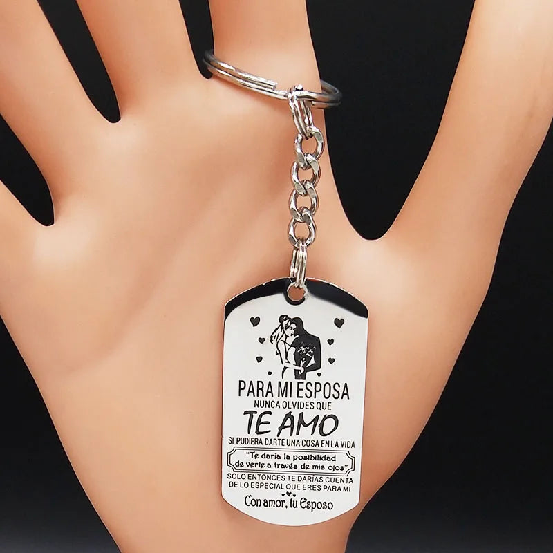 Men Women Fashion Stainless Steel for My Wife Love Keyring Keychain