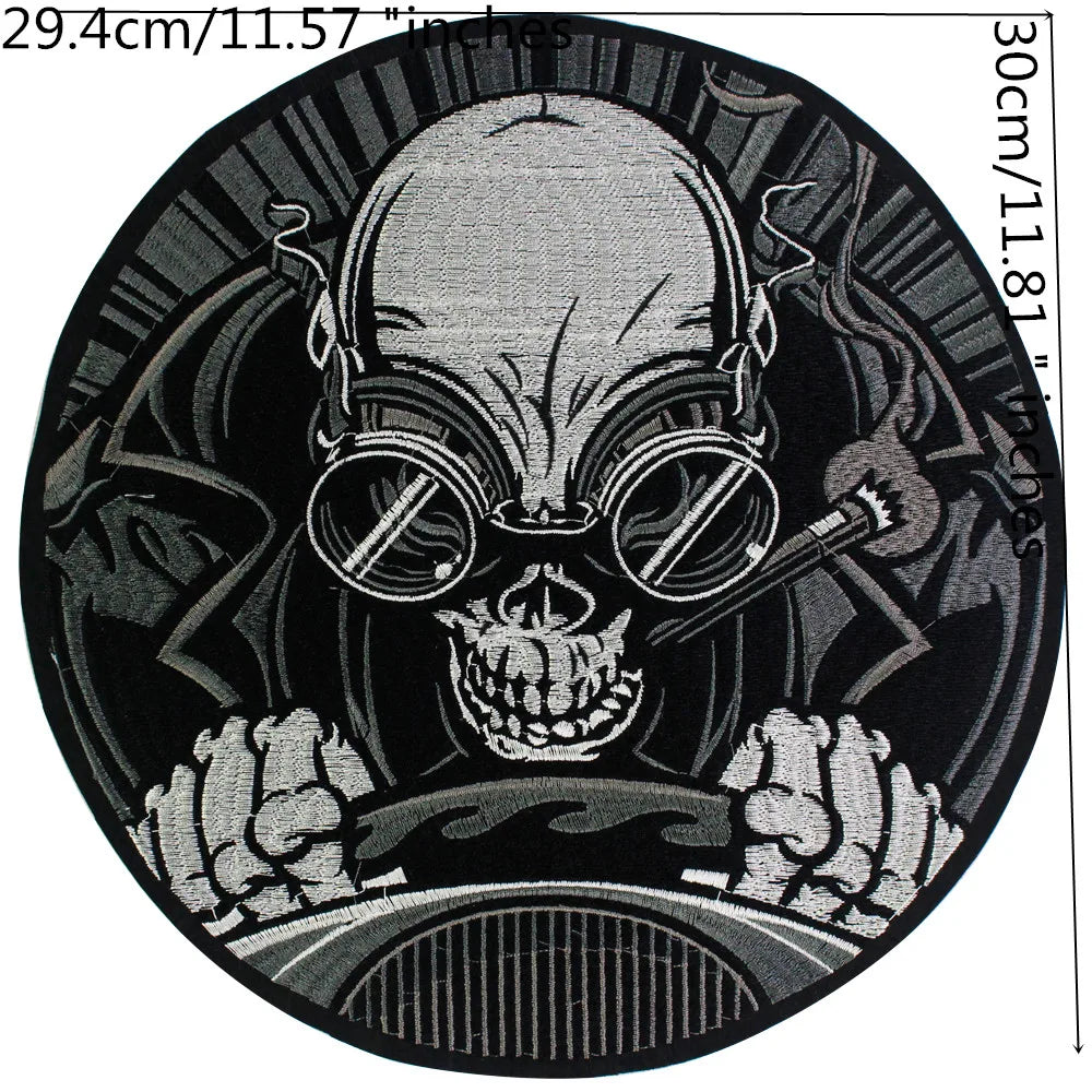 Embroidery Skull Sheep Head Patch Appliques Iron on Patches Badge Clothes Sewing