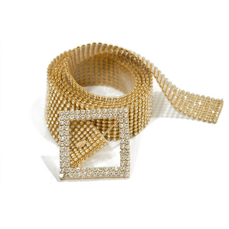 120cm Brilliant Women's Waist Chain Full Rhinestone Crystal Large Party Waist Belt