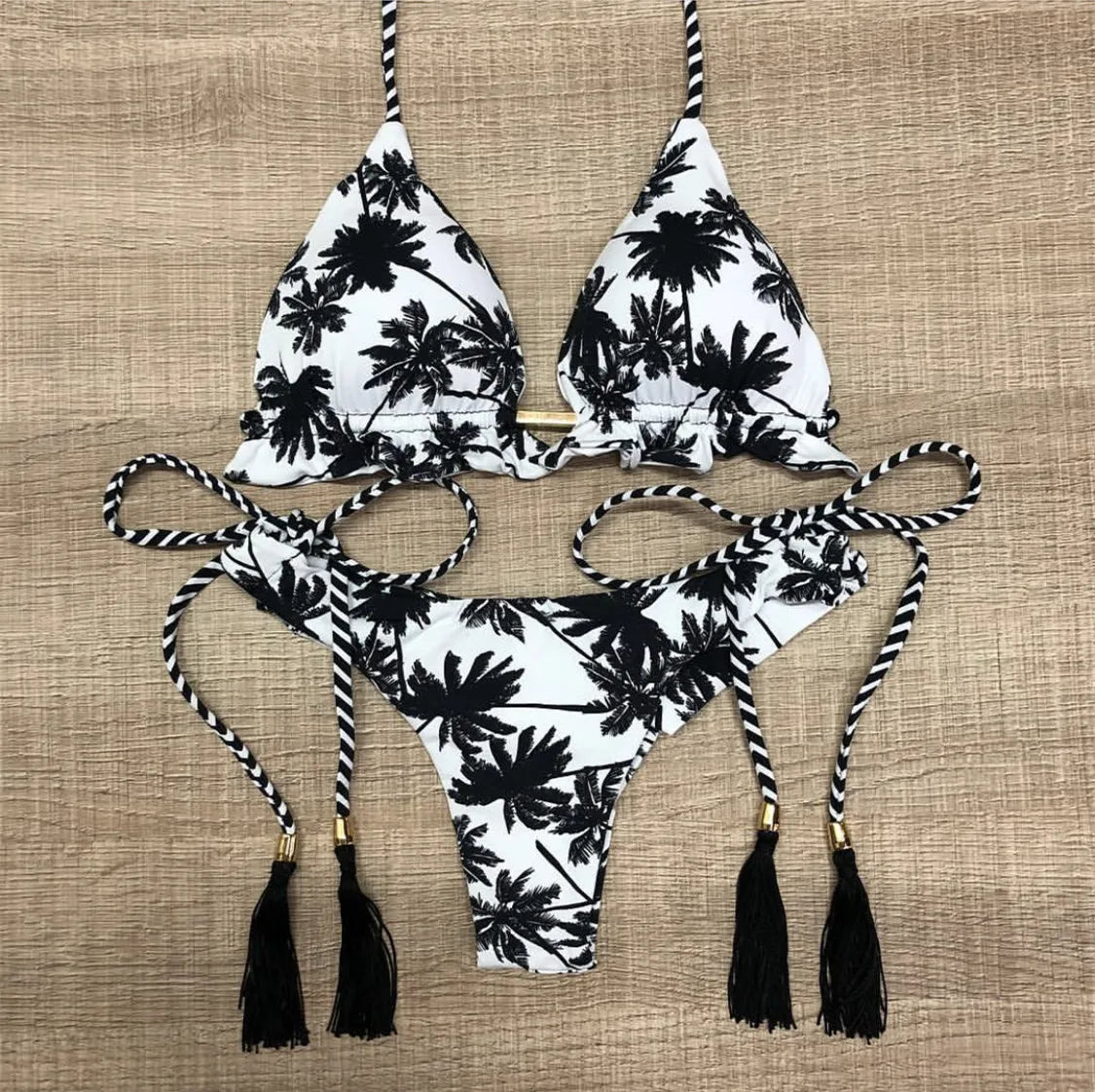 Sexy Print Swimsuit Bandage Two-Piece Swimwear Brazilian Beachwear Bathing Suit