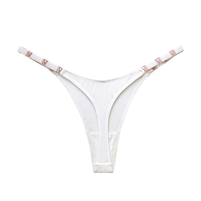 Sexy Women Seamless Underwear Briefs Zebra Flower Low Rise Metal Buckle Thong G-String Bikini Panties