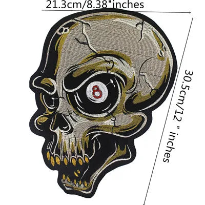 Dice Skull Patches Iron on Embroidered Patch for Clothes DIY Sewing Applique