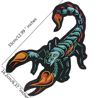 Scorpion Biker Patch Embroidered Patch Appliques Iron on Patches Badge Clothes Sewing