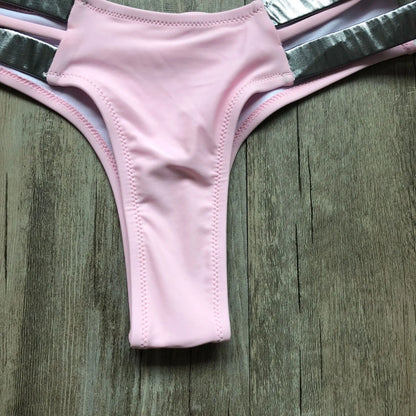 Women Gold Stamping Padded Swimsuit Push Up Bikini Swimwear Beachwear Brazil Bathing Suit