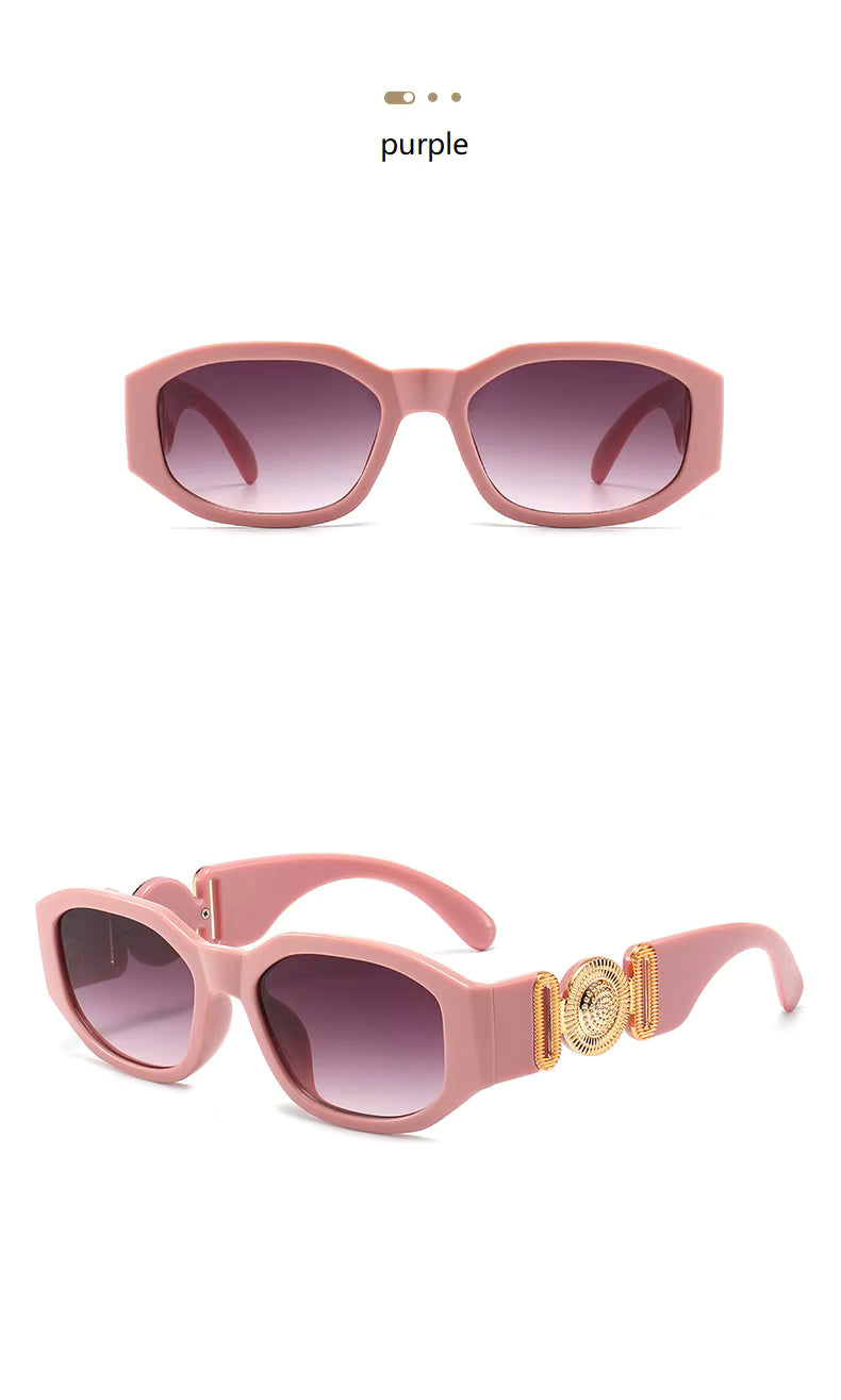 Men Women Small Rectangle Square Shades Vintage UV400 Sunglasses Glasses