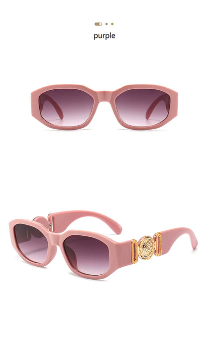 Men Women Small Rectangle Square Shades Vintage UV400 Sunglasses Glasses