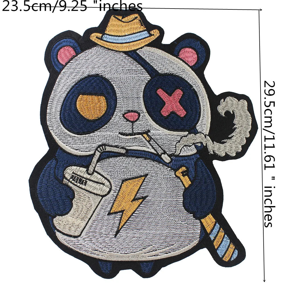 Skull Vest Embroidery Rider Iron on DIY Patches Patch Clothes