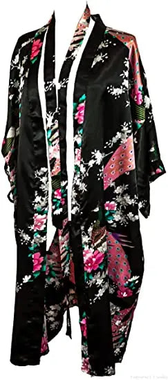 Women Flower Peacock Kimono Yukata Night Dress Gown Pajamas