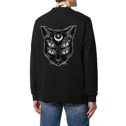 Embroidery Domineering Black Moon Cat Patch Appliques Iron on Patches Badge Clothes Sewing