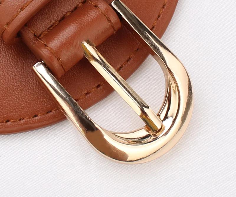 Ladies Vintage Buckle Fashion Wild Pin Buckle Waist Leather Elastic Wide Belt