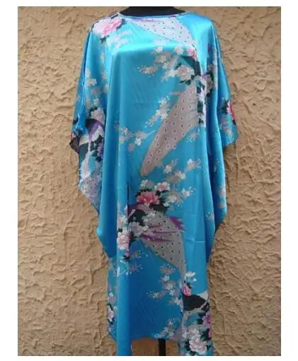 Plus Size Women Nightgown Printed Loose Sleepwear Nightwear Robe Bath Gown