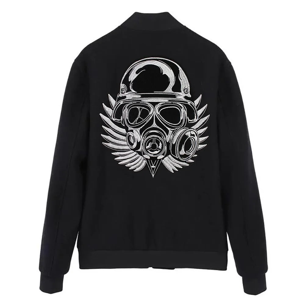 Fashion Helmet Skull Embroidered Patch Appliques Iron on Patches Badge Clothes Sewing