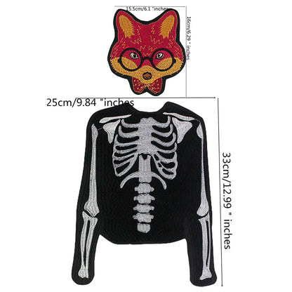 Skull Vest Embroidery Rider Iron on DIY Patches Patch Clothes