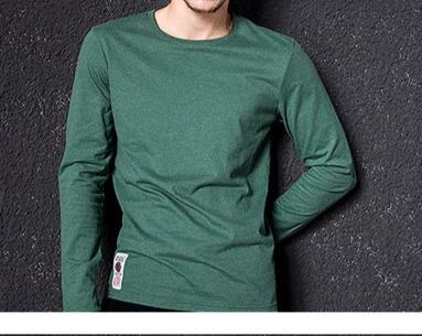 Men's Solid Color Knitted Cotton Long Sleeve Top Tees Shirts M-3XL