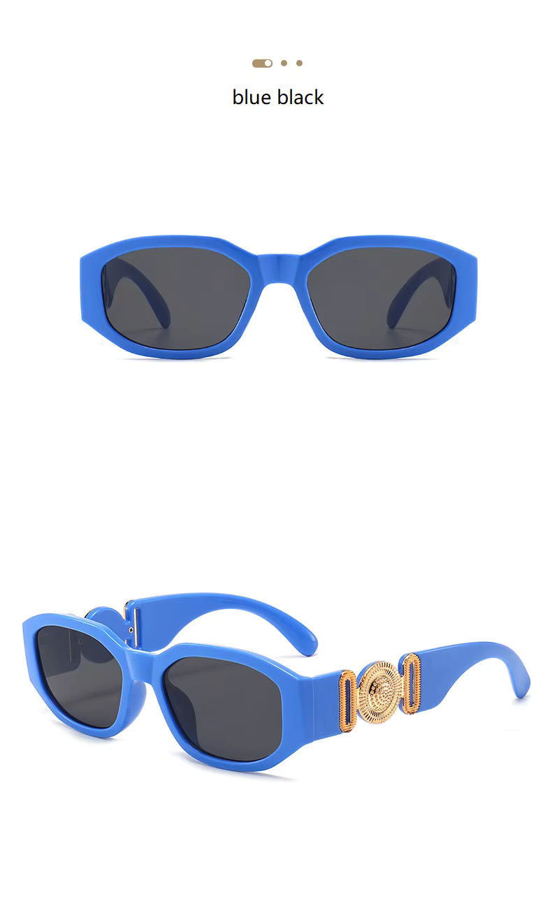 Men Women Small Rectangle Square Shades Vintage UV400 Sunglasses Glasses