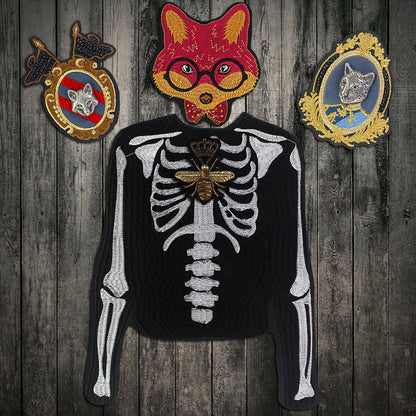 Skull Vest Embroidery Rider Iron on DIY Patches Patch Clothes