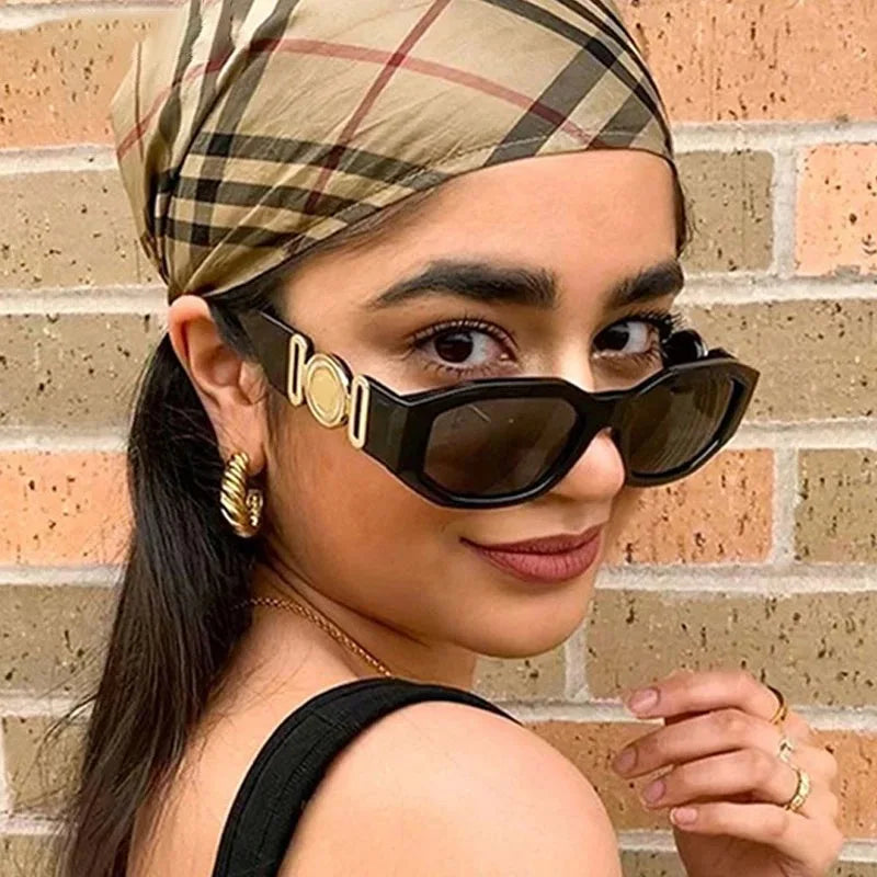 Men Women Small Rectangle Square Shades Vintage UV400 Sunglasses Glasses