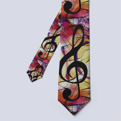 Men Classic Slim Fashion Skinny Music Printed Neckties Business Ties