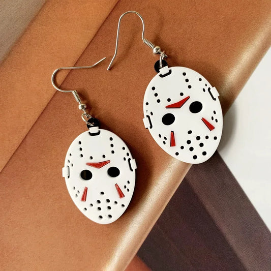 Women Fashion Cool Hot Face Mask Party Halloween Earrings Gifts