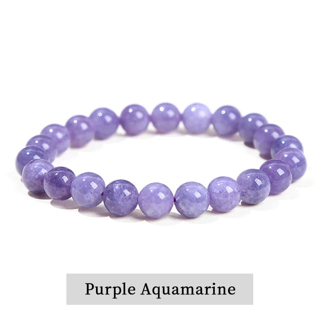 Natural Stone Amethyst Tiger Eye Crystal Gem Beads Bangles Bracelets