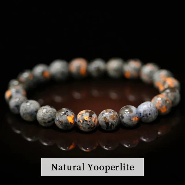 Natural Stone Amethyst Tiger Eye Crystal Gem Beads Bangles Bracelets