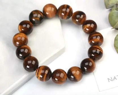 Natural Stone Blue Tiger Eye Beaded Women Men Healing Bangles Bracelets