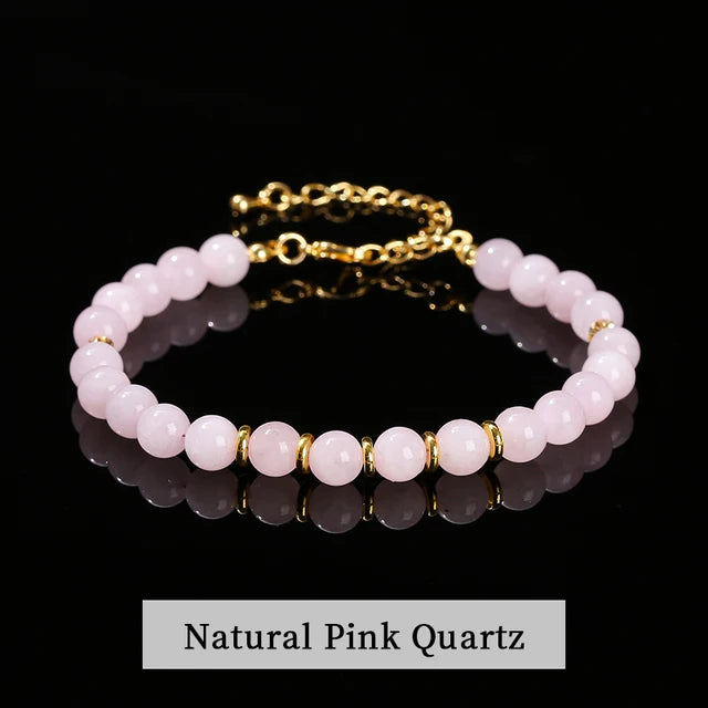 Natural Stone Aventurine Agate 6mm Bead Stainless Steel Women Handmade Adjustable Bracelets