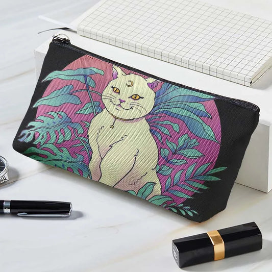 Japanese Cat Makeup Canvas Fashion Portable Cosmetic Travel Bag