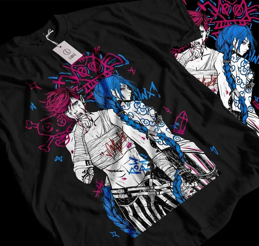 Jinx Arcane Vi Anime Janpanese Cartoon Graphic Shirt Tops Tees