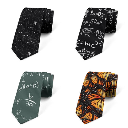 8cm Mathematical Equation Printed Men's Fashion Neckties Ties