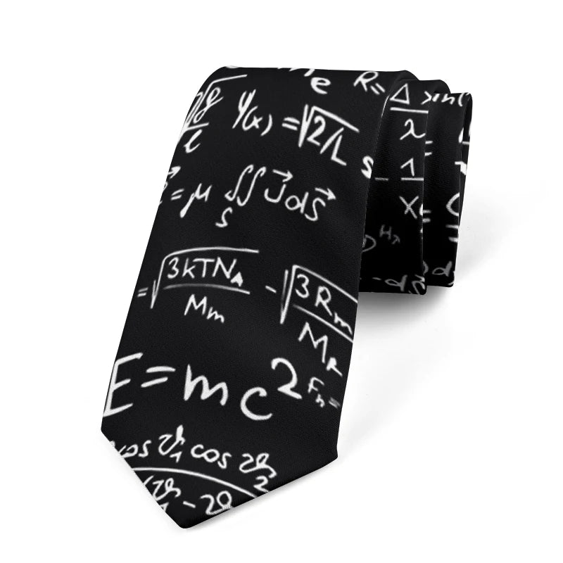 8cm Mathematical Equation Printed Men's Fashion Neckties Ties