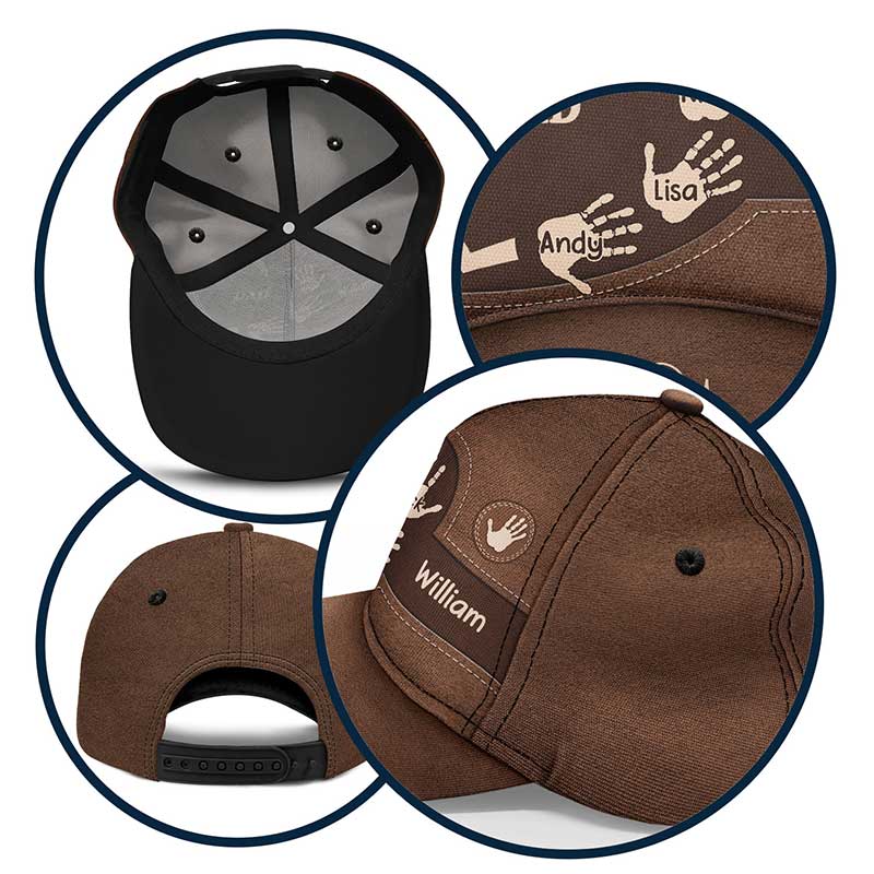 Grandma Grandpa Granddad Dad Kids Handprints - Personalized Classic Cap