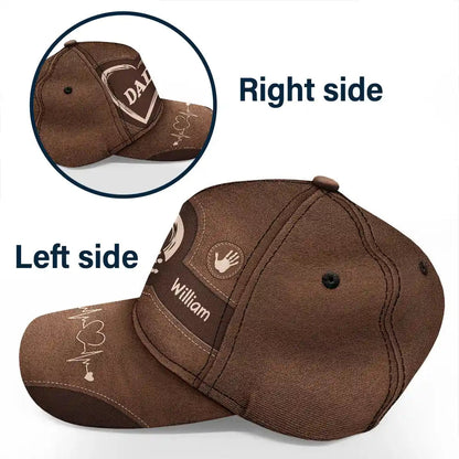 Grandma Grandpa Granddad Dad Kids Handprints - Personalized Classic Cap