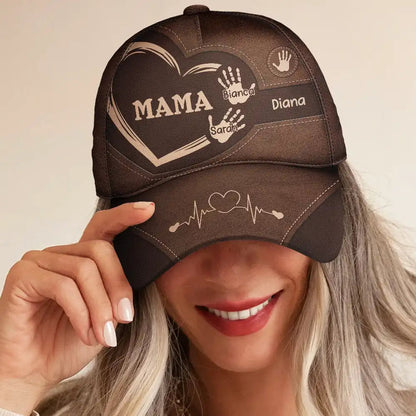 Grandma Grandpa Granddad Dad Kids Handprints - Personalized Classic Cap