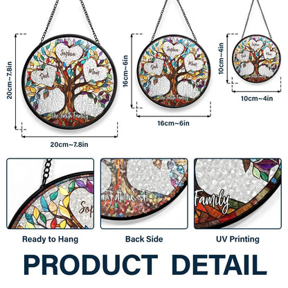 Family Unbreakable Bond Tree Of Life - Personalized Stained Glass Window Hanging Suncatcher