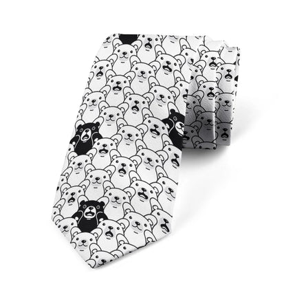 8CM Men Cartoon Bear Printed Slim Formal Necktie Ties