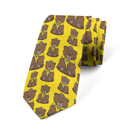 8CM Men Cartoon Bear Printed Slim Formal Necktie Ties