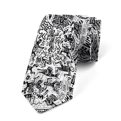 8CM Men Cartoon Bear Printed Slim Formal Necktie Ties