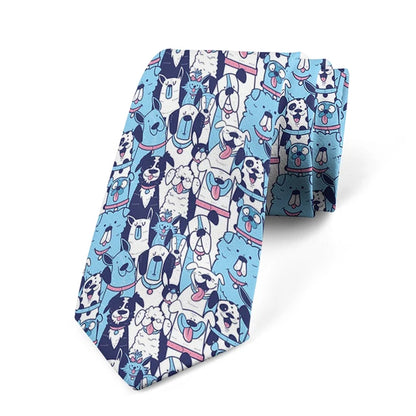 8CM Men Cartoon Bear Printed Slim Formal Necktie Ties