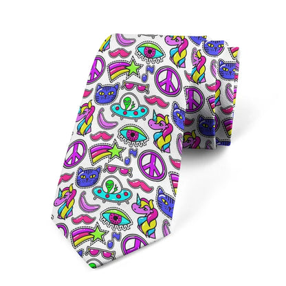 8CM Men Cartoon Bear Printed Slim Formal Necktie Ties