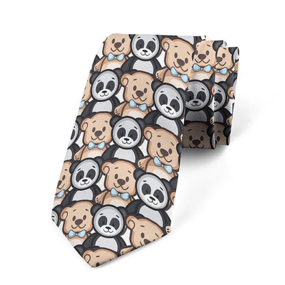 8CM Men Cartoon Bear Printed Slim Formal Necktie Ties