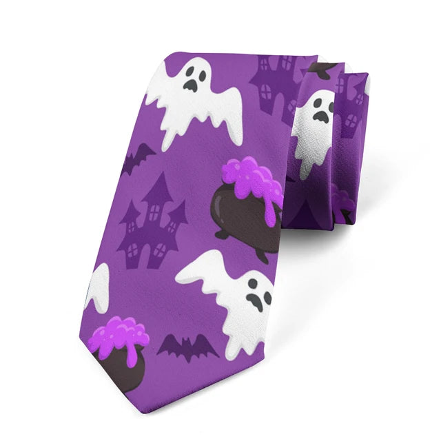 8cm Men Women Fashion Skull Prints Formal Halloween Funny Pumpkin Necktie Ties