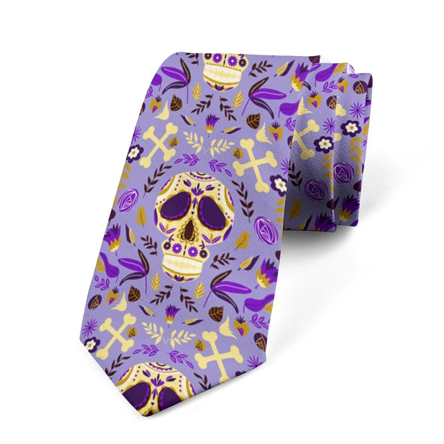 8cm Men Women Fashion Skull Prints Formal Halloween Funny Pumpkin Necktie Ties