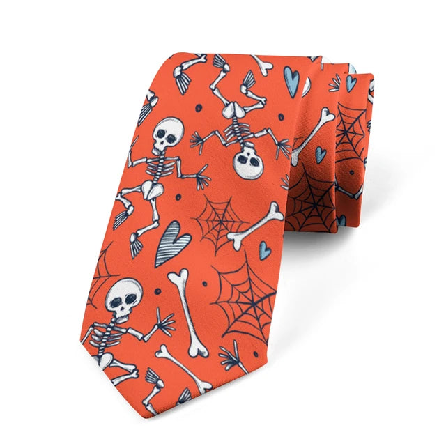 8cm Men Women Fashion Skull Prints Formal Halloween Funny Pumpkin Necktie Ties