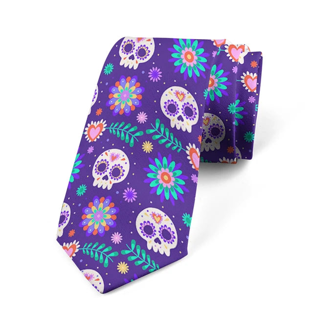 8cm Men Women Fashion Skull Prints Formal Halloween Funny Pumpkin Necktie Ties